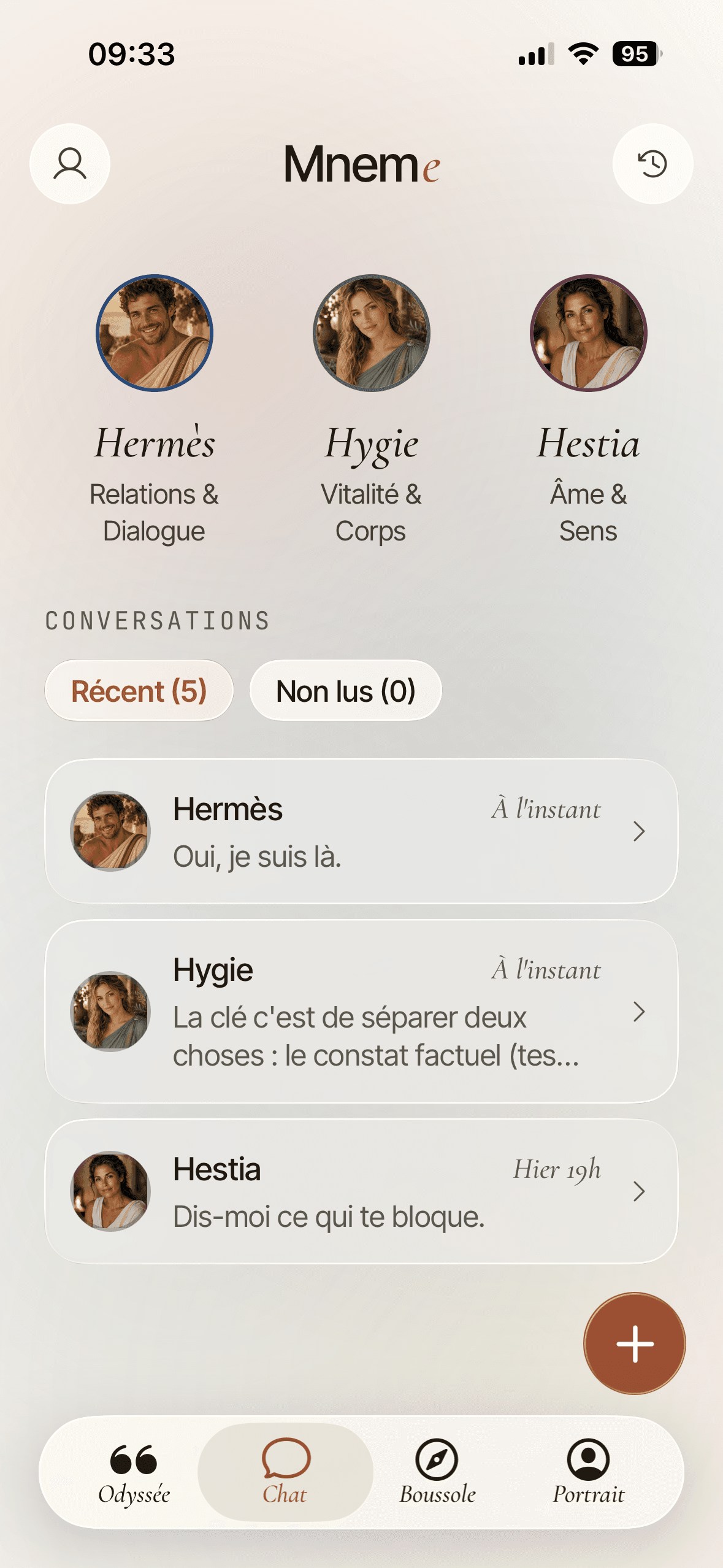 Mneme · interface chat agents